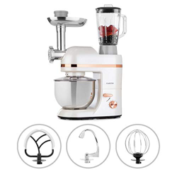 Klarstein Lucia Elegance - Robot de cocina multifunción, Potencia 1300 W, Recipiente de acero inoxidable con 5 L de capacidad, 6 niveles, 3 accesorios en oferta