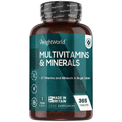 Multivitaminas y Minerales 365 Comprimidos Vegetales - 27 Vitaminas y Minerales Esenciales, Todas las Vitaminas C, A, D, B, K, E, Biotina y Minerales  en oferta