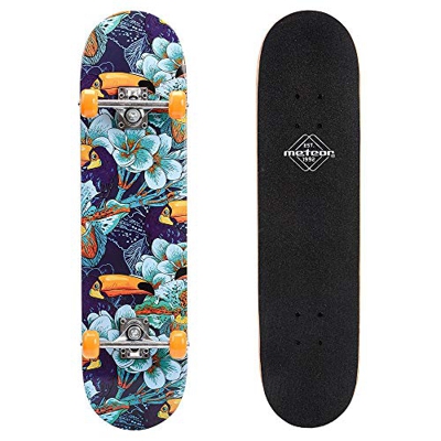 Monopatín patineta Retro Madera Skateboard Completo niños jóvenes Adultos Mejor Calidad Robusto Ligero Ruedas un Skateboard Madera (Jungle)