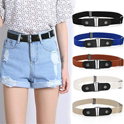 Buckle-Free Invisible Elastic Waist Belts, Adjustable Elastic Belt for Women and Men, Comfortable & Easy To Use (White) precio