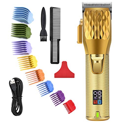 BESTBOMG Cortapelos profesional con batería, recortadora de pelo para hombre, 2500 mAh, recortadora de precisión, recortadora de barba, acero inoxidab