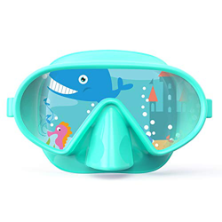 Fxexblin Gafas y Tubo Snorkeling Anti-Vaho Anti-Fuga Máscara de Buceo para niños (Green) características