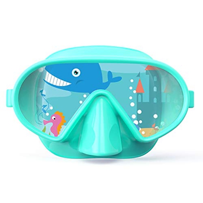 Fxexblin Gafas y Tubo Snorkeling Anti-Vaho Anti-Fuga Máscara de Buceo para niños (Green)