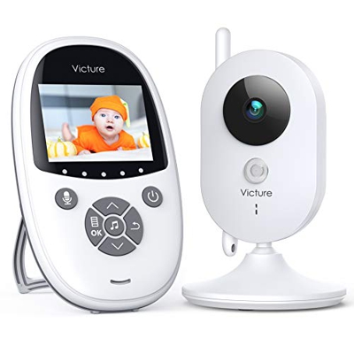 Victure Vigilabebés Inalambrico con Cámara y Audio, Cámara de vigilancia, Monitor de Bebé LCD de 2.4", Audio Bidireccional VOX Auto Wake-up, Despertad