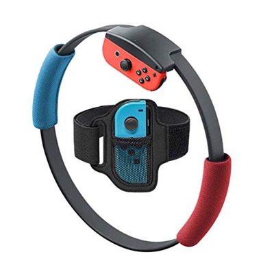 1 correa de pierna y 2 agarres de anillo para Nintendo Switch Fit Adventure Game, antideslizantes y correa de pierna ajustable compatible con interrup