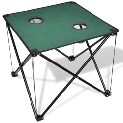 Mesa plegable de camping vidaXL verde oscuro características