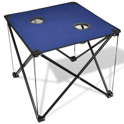 Mesa plegable de camping vidaXL azul características