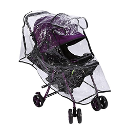 Universal Clear PVC Stroller Shield Buggy Rain Cover, Stroller Rain Cover, Zippered Window Shield, Home for Strollers en oferta