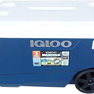 IGLOO COS2000542 - Enfriador con Ruedas (90 Cuartos de galón, se Adapta a hasta 137 latas, hasta 5 días de retención de Hielo)