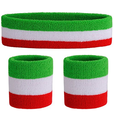 ONUPGO Muñequeras muñequeras de Diadema Set (3 Piezas) Diadema Deportiva Muñequeras con Banda de Toalla Muñequera de Tela de Toalla Ejercicio atlético