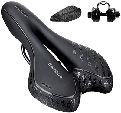 SGODDE Sillín de Bici de Gel, Sillin Bicicleta Montaña, Cómodo Asiento Ergonómico de Bici de Gel Antiprostatico Impermeable y Transpirable para BMX, B