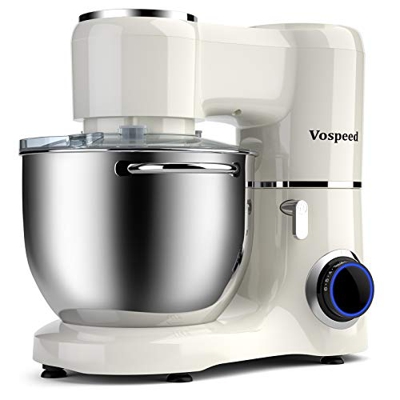 Vospeed batidora amasadora 1500W 8L de la torta del mezclador eléctrico de cocina batidora con tazón de acero inoxidable, batidor, gancho amasador, Ba