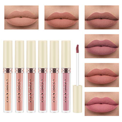 Juego de Pintalabios Líquido Mate , Richaa 6 Colores Rose Matte Lipstick Velvety Liquid Lip Glaze Nude Lápiz Labial Impermeable de Larga Duración Jueg precio