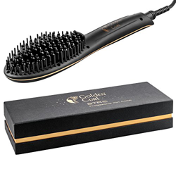 Golden Curl Cepillo Alisador STR8 - Revolucionaria Superficie Cerámica 2 en 1 para un Alisado Eficaz con Garantía de Dos Años (Negro) en oferta