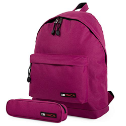 ITACA - Mochila Casual Juvenil Hombre Multifuncional + Estuche Portatodo de Poliéster. Cómoda Resistente Ligera y Acolchada par Uso Diario, Universida precio