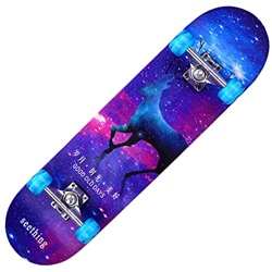 LVSEDE Skateboard Arce De 7 Capas Skateboard 79*22*13Cm Cuatro Ruedas Tabla Skate Soporte De Aleación De Aluminio Amortiguador Monopatines Principiant precio