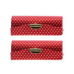 Juego de 2 fundas para pintalabios, diseño de lunares, color rojo precio