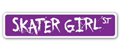 Inga Yard Street Signs 10,16 x 40,64 cm SKATER Girl Street Sign Patines de patinaje en pista de patinaje precio