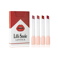 Matte Cigarette Lipstick Pack Set,4 Colors Matte Non-stick Cup Velvet Lipstick, Little Smoke Lipstick Waterproof Lipstick Matte Long Lasting All Day ( precio