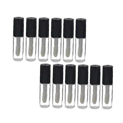 12pcs De 1,2 Ml Mini Vaciar Recargable De Plástico Transparente De Brillo De Labios Bálsamo Labial Recorrido De La Botella De Bricolaje Muestra Del En