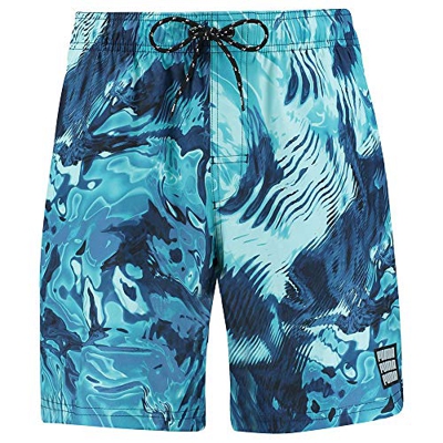 PUMA Swim Men's Reflection All-Over-Print Mid Shorts Bañador, Azul, XL para Hombre