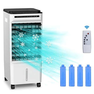 Aires Acondicionados móviles, MELOPHY Aire acondicionado portatil, Aire Refrigerador mit 3 Velocidades, Climatizador con Ruedas y Tanque de Agua, Enfr