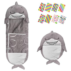 Saco de Dormir e Almohada de Juego 2 en 1 para Niños de 3 a 6 Años Plegable Cómodo y Suave, 140 * 50CM (Gris-Tiburón) características