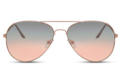 Cheapass Gafas de Sol Doradas Montura Aviadoro con cristales graduales de gris translúcido a naranja protección UV400 Hombres Mujeres precio