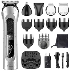 Hatteker Cortapelos para hombres, sin cables, para barba, nariz, bodygroomer, recortadora de pelo, kit de cortapelos de precisión, 5 en 1, con carga U características