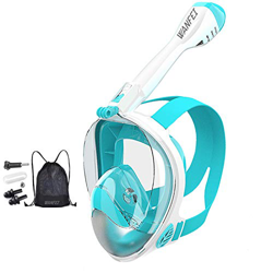 WANFEI Máscara de Buceo, 180° Máscara de Snorkel Doble Vía Aérea Panorámica Gafas Buceo de Cara Completa Gafas de Bucear Anti-Niebla y Anti-Fugas, Apo precio