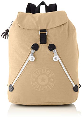 Kipling Fundamental NC, BACKPACKS Unisex Adulto, Beige negro, 16.5x42x42 cm