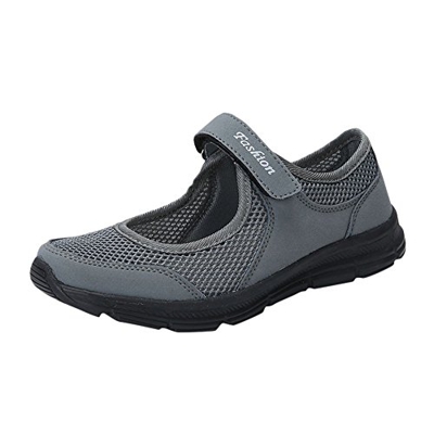LANSKIRT Zapatillas Running de Mujer Sin Cordones Zapatos de Verano 2019 Velcro Moda Sandalias de Antideslizantes Zapatillas Deportivas para Correr Ca