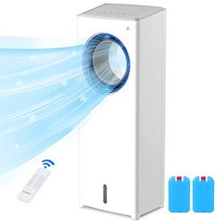 Enfriador de Aire Grande 80W, Aire Acondicionado Móvil 4 en 1, Enfría, Ventilador,Humidificación y Purificación,Silencioso,con Control Remoto,3 Veloci características