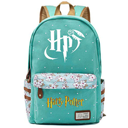 NYLY Mochila Escolar de Flores para niñas Mochilas Informales de Moda/de Compras/de Viaje, Mochila de la Serie Harry Potter （Estilo E） L Verde Claro precio