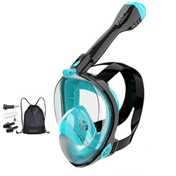 WANFEI Máscara de Buceo, 180° Máscara de Snorkel Doble Vía Aérea Panorámica Gafas Buceo de Cara Completa Gafas de Bucear Anti-Niebla y Anti-Fugas, Apo precio