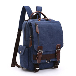 LOSMILE Mochila Hombres Mujer Lona Bolso de Bandolera La Bolsa de Mensajero Bolsa de Lona Bolsa de Hombro Messenger Bag Backpack. (Azul Profundo) en oferta