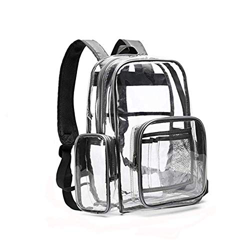 SPEEDEVE Mochila Bolso Escolar PVC Transparente estancas,Gris,40.6x33x12.7cm precio