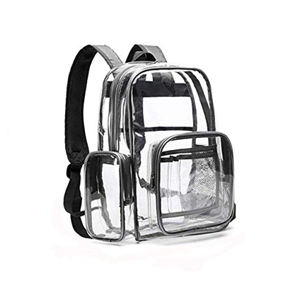 SPEEDEVE Mochila Bolso Escolar PVC Transparente estancas,Gris,40.6x33x12.7cm