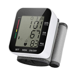 Tensiómetro de Muñeca,Tensiómetro de Brazo Eléctrico Digital con Monitoreo de Arritmia Memorias de 2 Usuarios(2 * 99) Gran Pantalla LCD Brazalete (Neg características