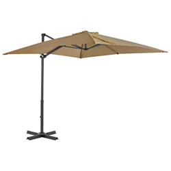 Festnight Sombrilla Parasol Voladiza para Terraza Jardín Playa Piscina Patio, Diseño Inclinable y Giratorio 360 Grados Gris Topo 250x250 cm en oferta