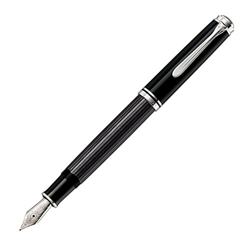 Pelikan Pluma estilográfica de lujo M805 línea Souveraen Stresemann, plumín EF en oro blanco rodiado, gris antracita y negro - 957654 características