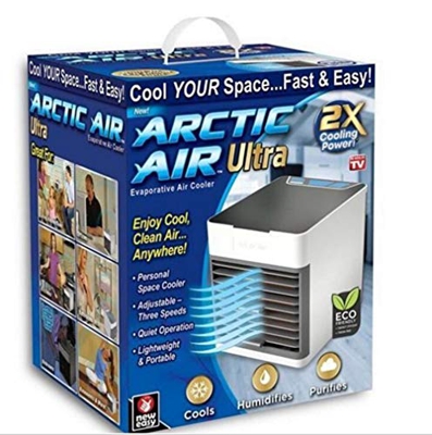 YQ Arctic Air Air Cooler X2, Tres en uno para enfriamiento y humidificación y purificación de Aire, conexión USB fácil de Transportar, iluminación Noc