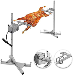 Kacsoo Asador eléctrico automático para asador, asador, varilla de acero inoxidable, tenedores para carne de hasta 154 lb con motor eléctrico para pic precio