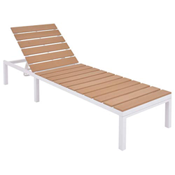 vidaXL Tumbona Aluminio Blanco Marrón Silla Sofá Asiento Mueble Jardín Terraza precio