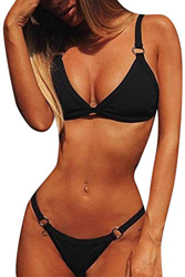 Bikini Brasileño para Mujer Triangular Acolchados Tops con Anillo Trajes de baño Dos Piezas Verano en oferta