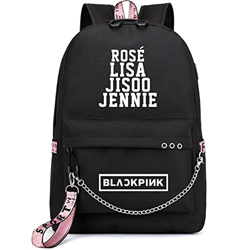 KEBEIXUAN BLACKPINK Mochila recargable USB con una capacidad máxima de 35L Mochila impermeable de lona, ​​adecuada para la universidad, viajes (negro) en oferta