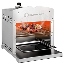 HEIMWERT Grillator Pro - Parrilla de calor superior hasta 800 grados con quemador de alto rendimiento de gran tamaño, XL doble Beef Griller de acero i en oferta