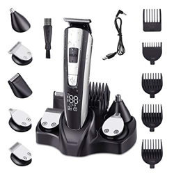 11 in 1 Maquina Cortar Pelo Profesional, Cortapelos Hombre con 2 Velocidades Ajustables, Recargable Maquinilla de Afeitar Hombre con Pantalla LED, Mul en oferta