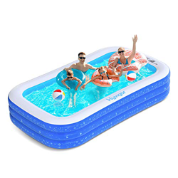 Hyvigor Piscina Hinchable Rectangular, Piscina Inflable Familiar 300 x 180 x 56cm con 2 Pelotas, 3 Cámara de Aire, Bolsa de Almacenamiento para 2 Adul precio