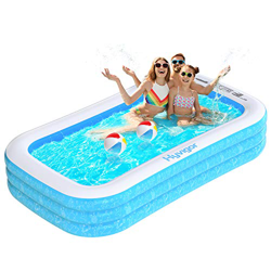 Hyvigor Piscina Hinchable Rectangular, Piscina Inflable Familiar 242 x 142 x 56cm con 2 Pelotas, 3 Cámara de Aire, Bolsa de Almacenamiento para 2 Adul precio